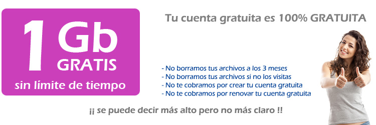 1 Gb GRATIS sin limite de tiempo